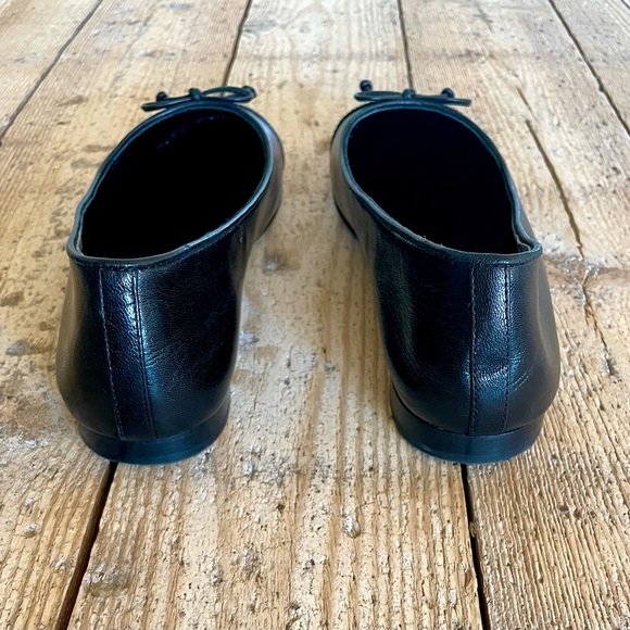 Tory Burch Black Leather Cap-Toe Ballet Flats 9M Quiet Luxury Classic - Picture 8 of 12